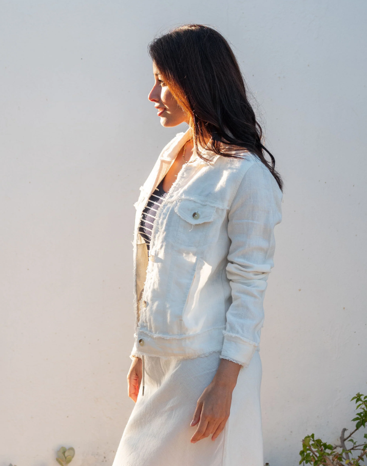 Summer Linen Jacket, Off-White