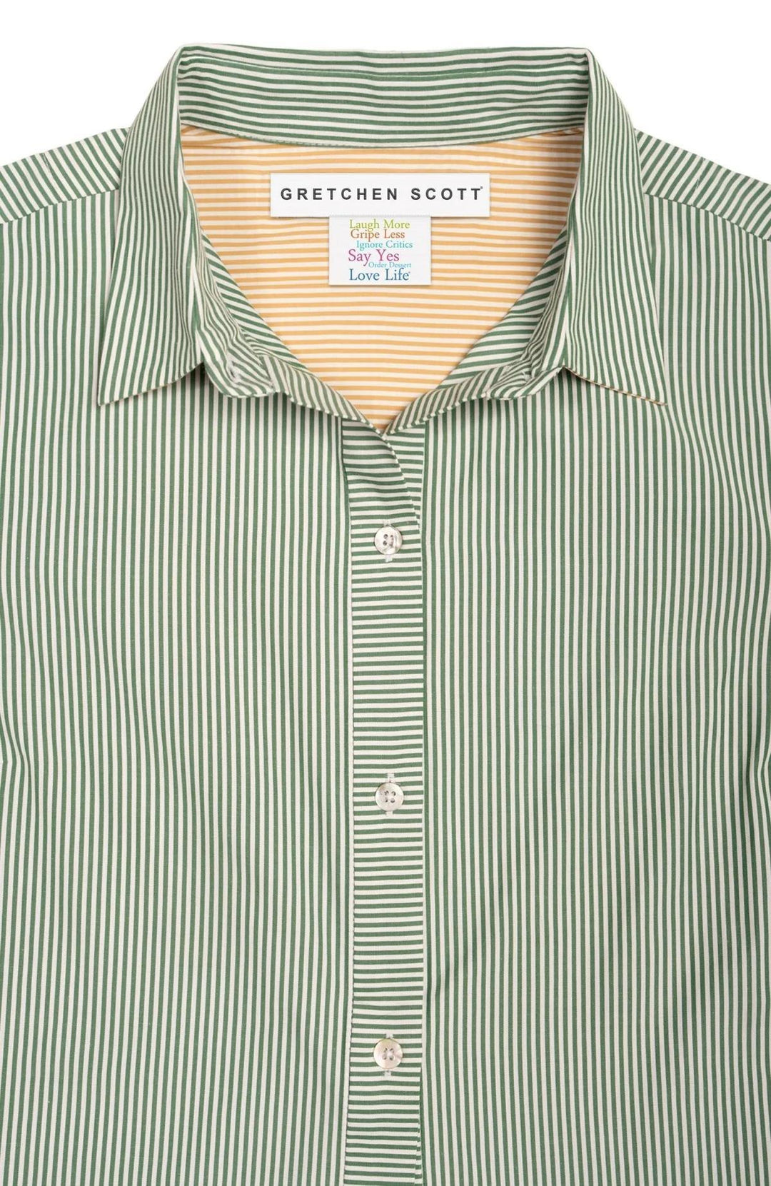 Ex-Boyfriend Cotton Shirt, Olive Stripe