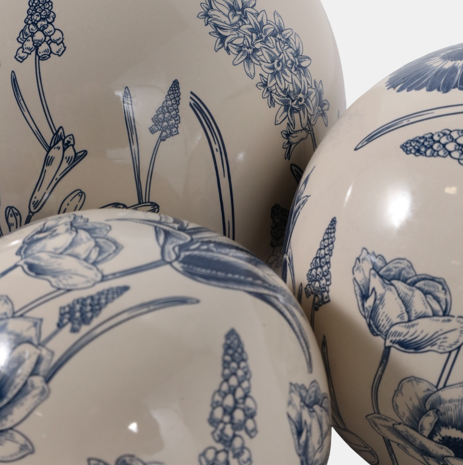 Floral Orb, Blue & Ivory - 13 Hub Lane   |  