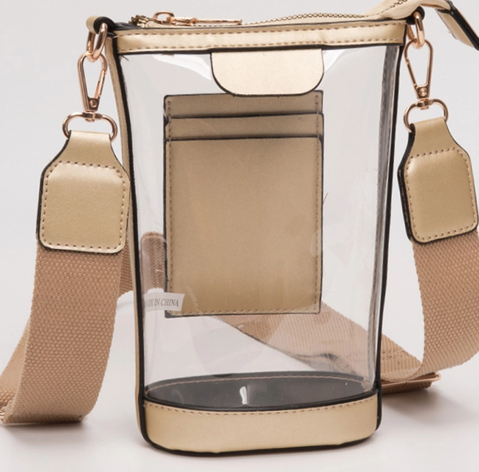 Transparent Crossbody Bag / Phone Bag, Gold - 13 Hub Lane   |  Clear Crossbodies