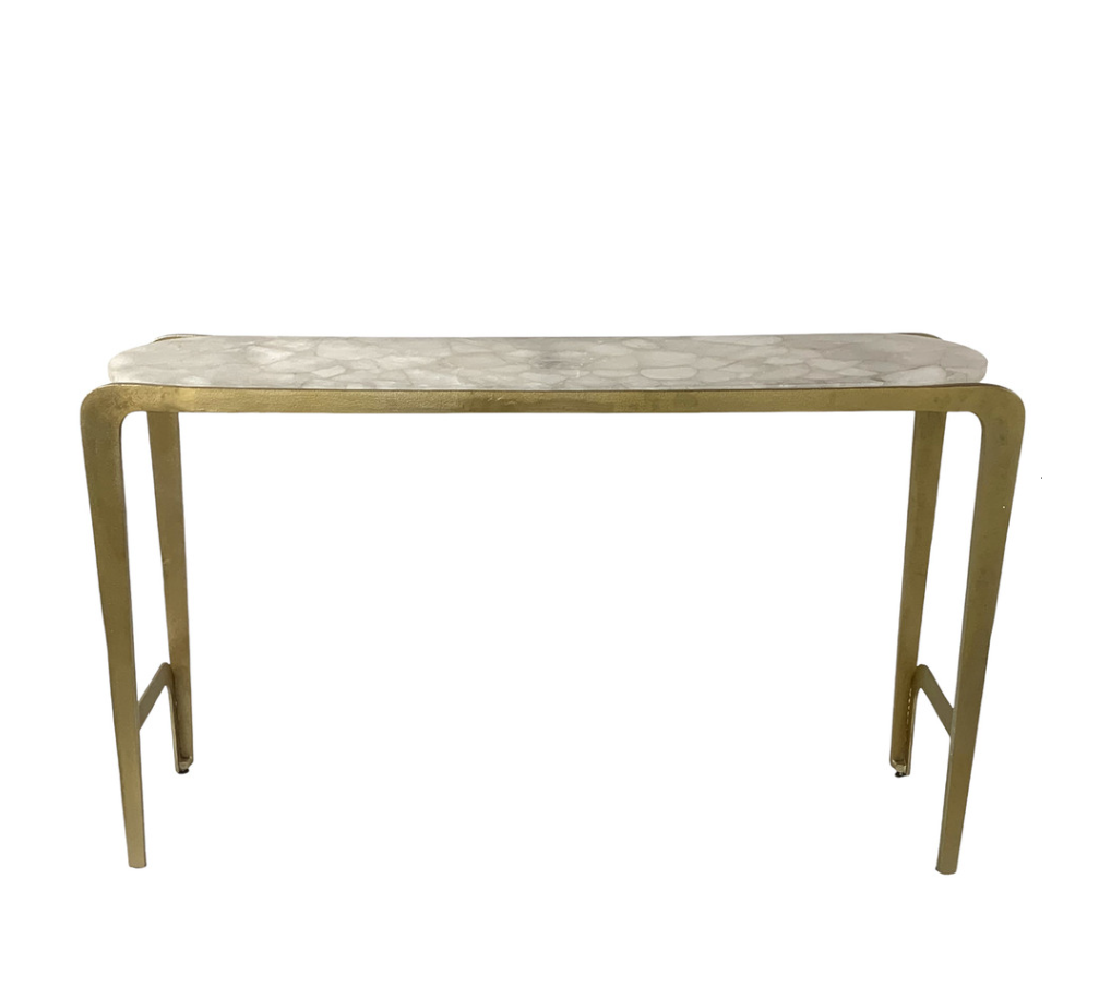 13 Hub Lane Larimore Quartz Top Console Table - Thumbnail 2