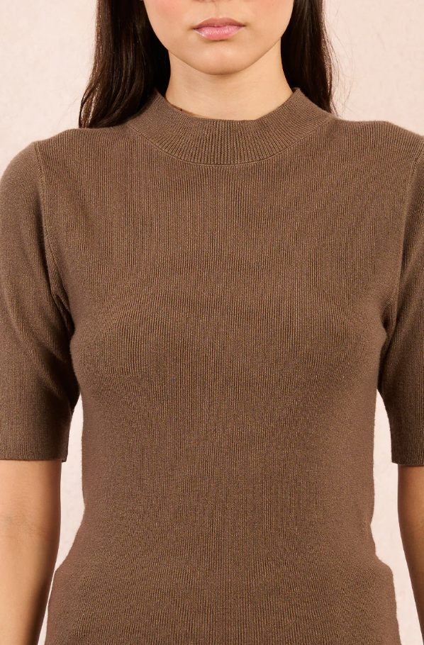 3/4 Sleeve Knit Sweater, Khaki - 13 Hub Lane   |  Crewneck Sweaters