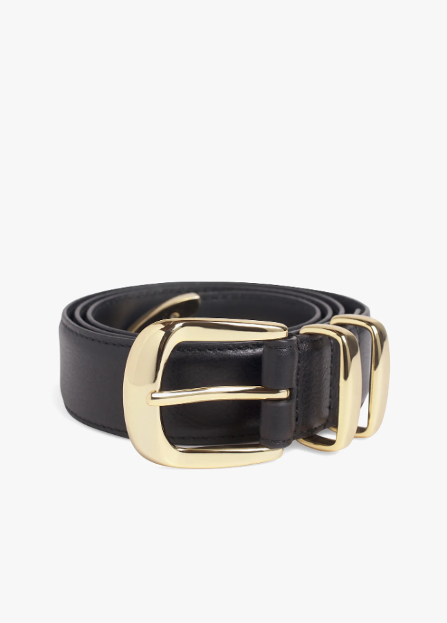 Favorite Daughter Jordan Belt, Black & Gold - 13 Hub Lane   |  Leather Belts