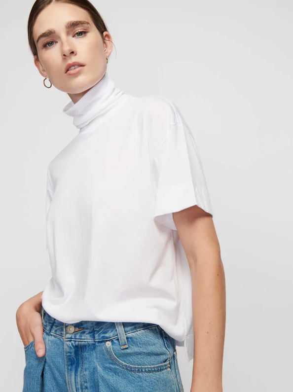 Nation LTD Fable Turtleneck Tee, White - 13 Hub Lane   |  Mock Neck Tees