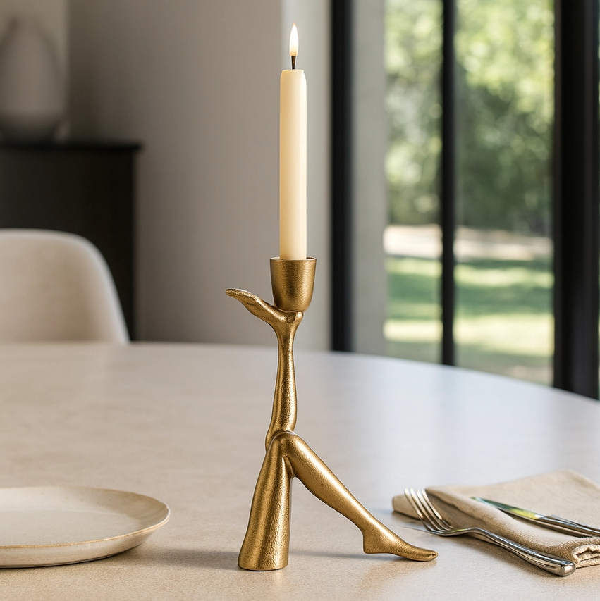 Leg Up Taper Holder - 13 Hub Lane   |  Metal Candle Holders