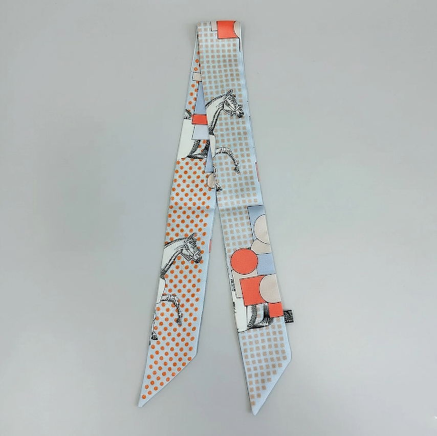 Abstract Horse Twilly Skinny Scarf