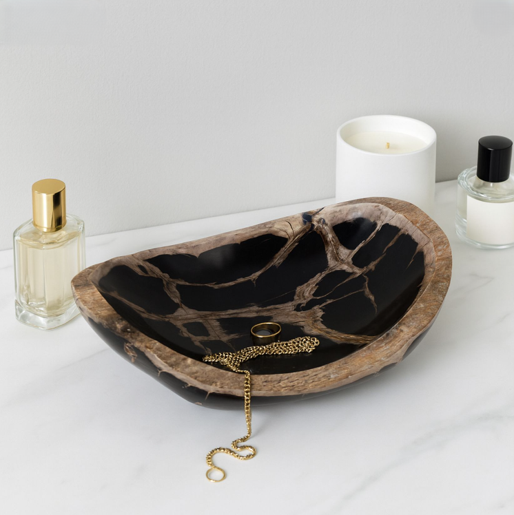 Petrified Wood Oval Bowl