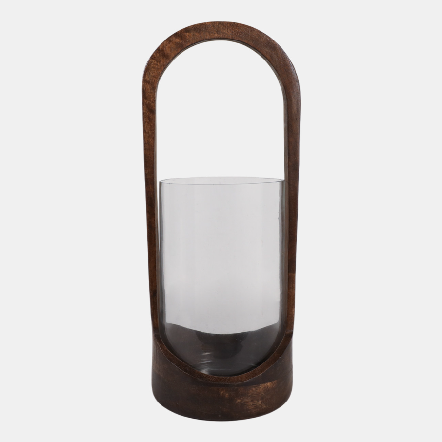 Modern Hurricane Lantern, Walnut - 13 Hub Lane   |  