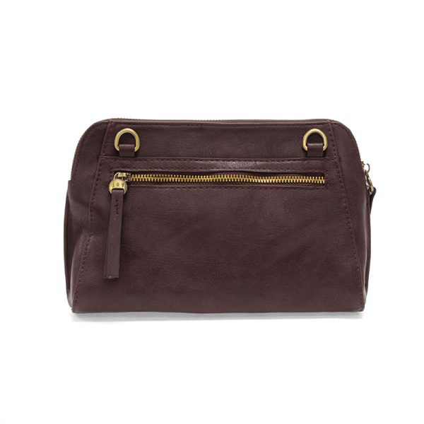 Gigi Crossbody with Woven Wristlet Strap Dark Plum