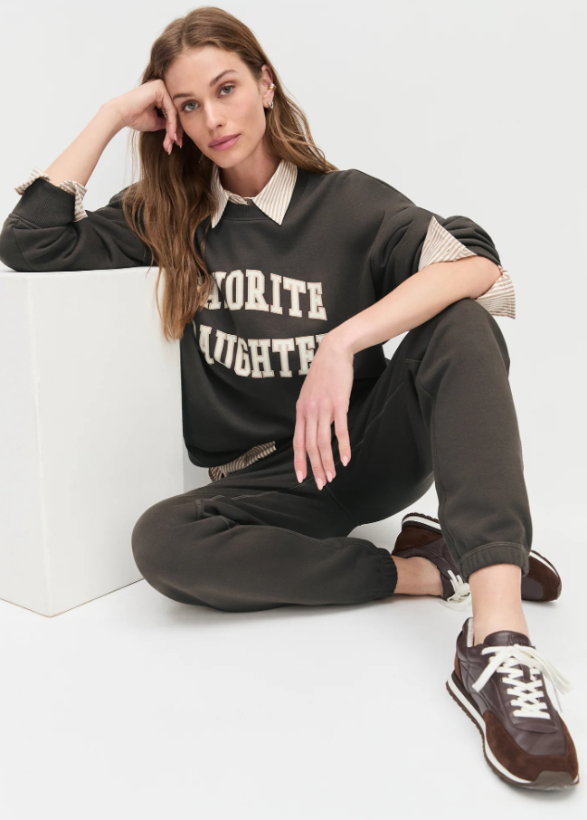 Favorite Daughter Collegiate Sweatshirt, Coffee w/ Gardenia - 13 Hub Lane   |  