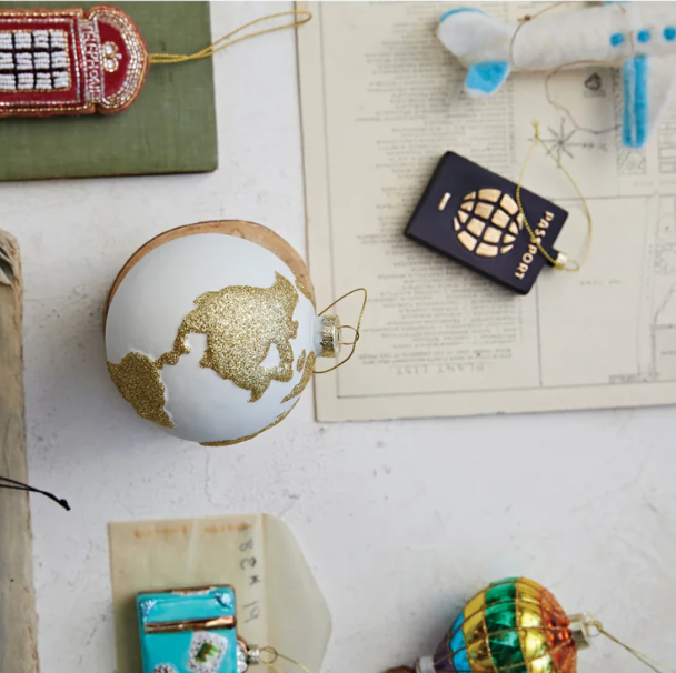 Hand-Painted Glass Globe Ornament