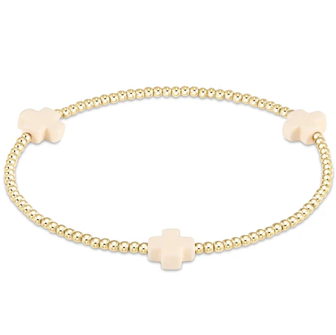 enewton signature cross gold pattern 2mm bead bracelet - 13 Hub Lane   |  Beaded Bracelets