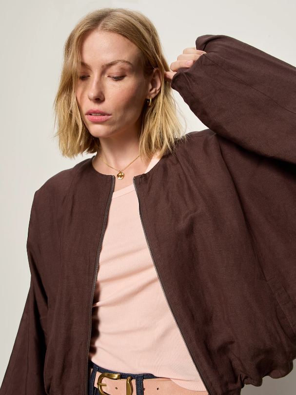 Linen Bubble Jacket, Rich Soil