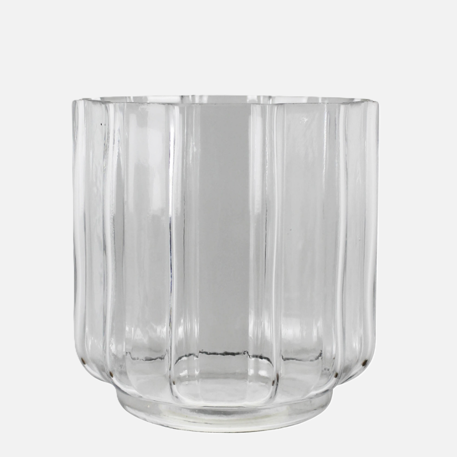 Ribbed Cylinder Glass Vase - 13 Hub Lane   |  Glass Vases