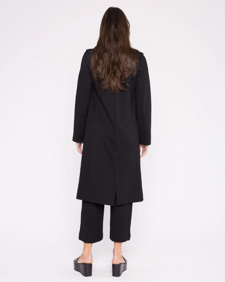 Ponte Knit Smoking Jacket, Black - 13 Hub Lane   |  