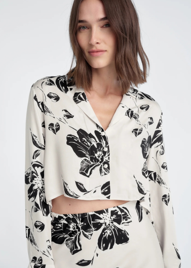 The Cropped Lily Top, Vintage Floral