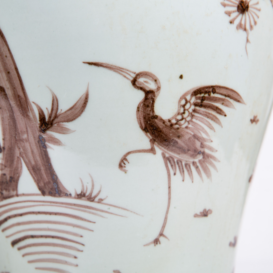 Moka Temple Jar Pine Crane Motif - 13 Hub Lane   |  