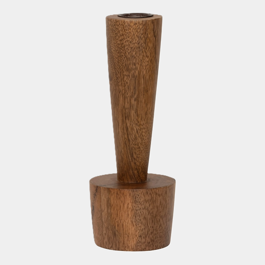 Madera Mango Wood Candle Holder, Mahogany - 13 Hub Lane   |  Wood Candle Holders