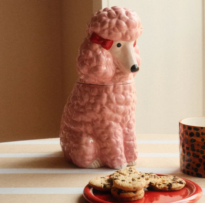 Dolomite Poodle Cookie Jar w/ Bows