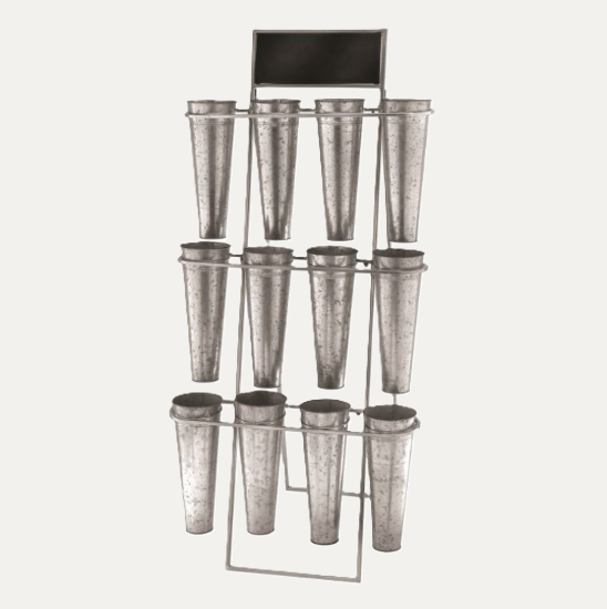 Metal 3-Tier Flower Rack w/ Board