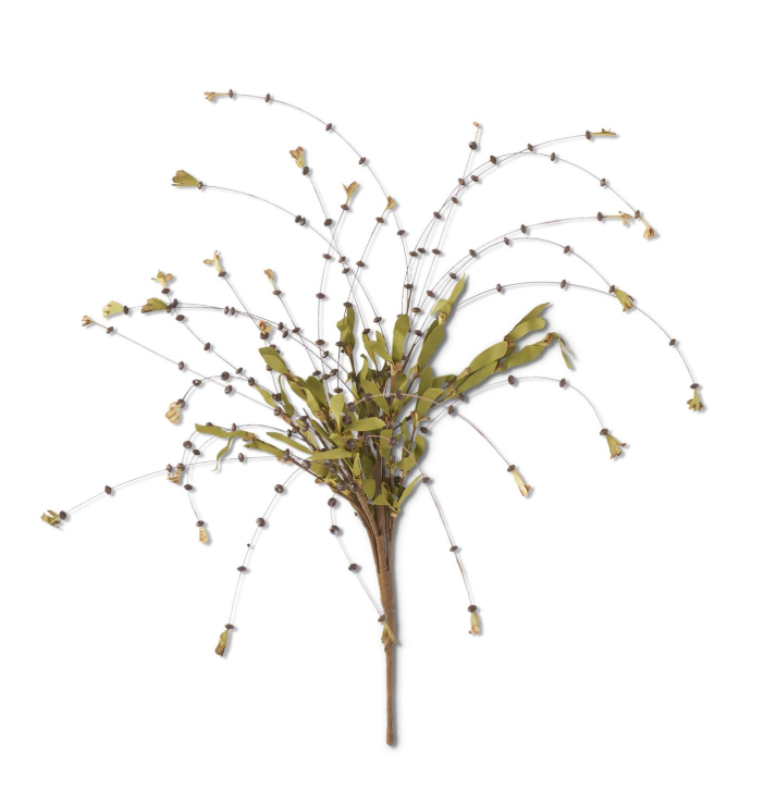 Black Bead Bud Spray w/ Foliage