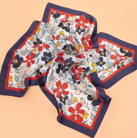 Large Floral Print Bandana Scarf, Navy - 13 Hub Lane   |  Bandanas