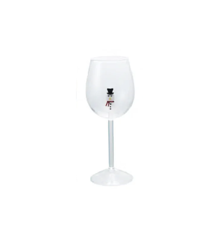 16oz. Holiday Figure Stemmed Wine Glass - 13 Hub Lane   |  Wine Glasses