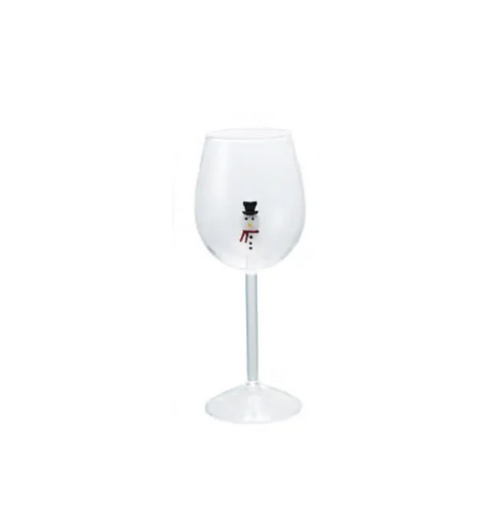 16oz. Holiday Figure Stemmed Wine Glass - 13 Hub Lane   |  Wine Glasses