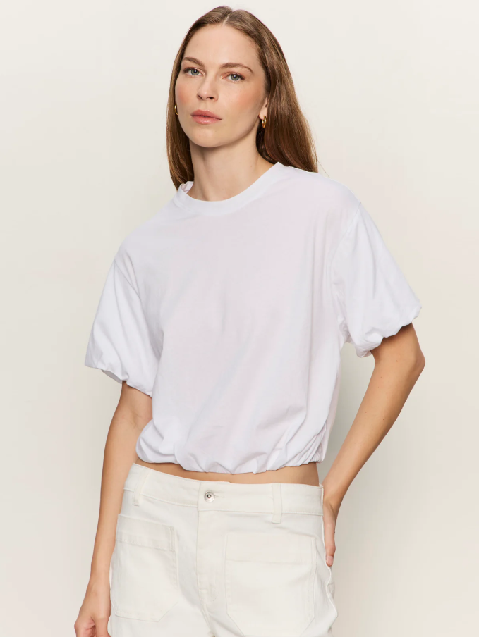 Pleat Bubble Tee, White