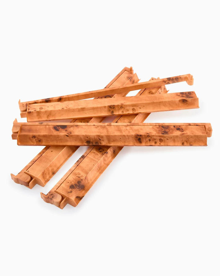 Acrylic Rack & Pusher Set, Burl Wood
