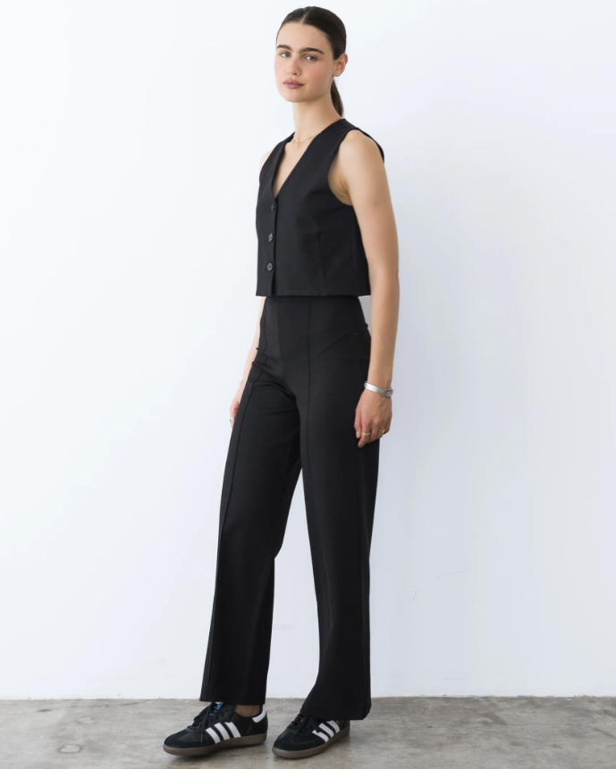 Ponte Knit Vest, Black