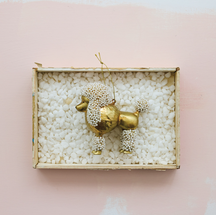 Glass Poodle w/ Faux Pearls