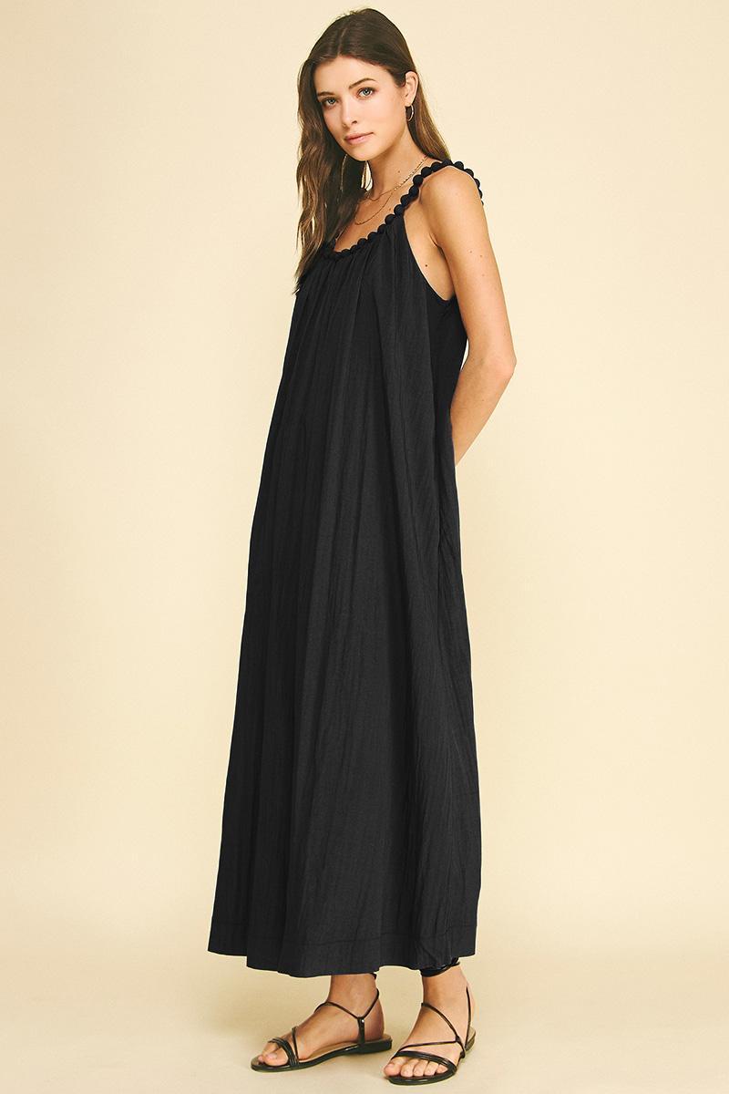 Solid Maxi Dress, Black