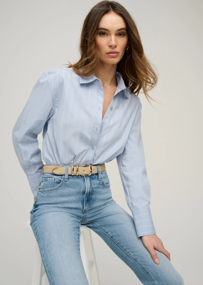 The Hire Me Bodysuit, Slate Stripe