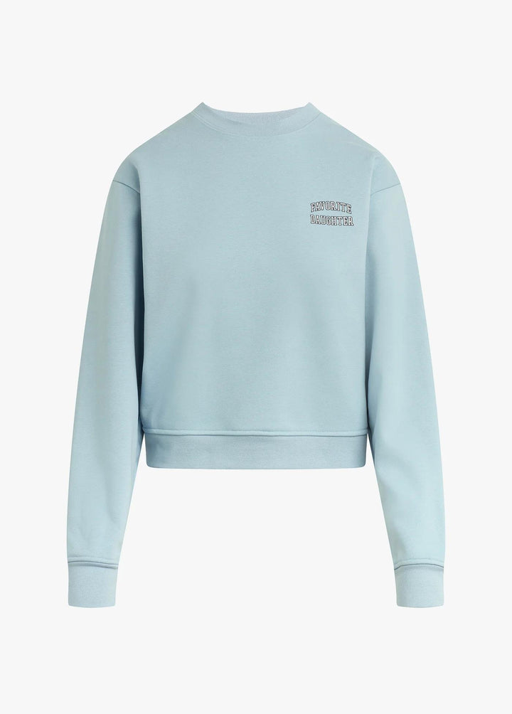 Favorite Daughter Collegiate Chest Classic Sweatshirt, Seablue Gardenia