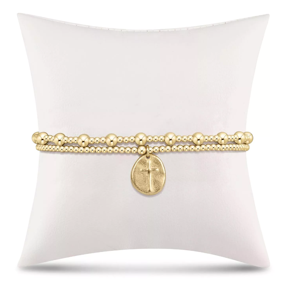 enewton classic gold 2mm bead bracelet - inspire small gold charm - 13 Hub Lane   |  Charm Bracelets