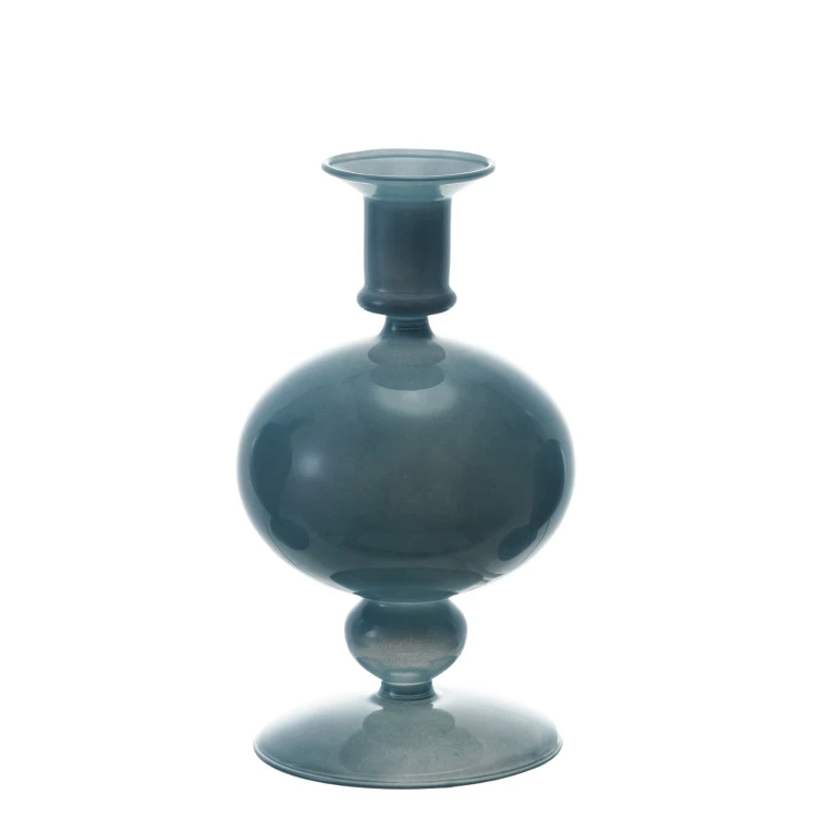 Blown Glass Vase, Opaque Blue - 13 Hub Lane   |  