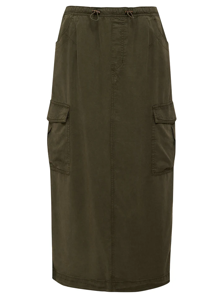 Parachute Semi-High Rise Skirt Burnt Olive - 13 Hub Lane   |  