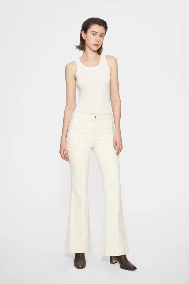 Rose High Rise Flare Jeans, White