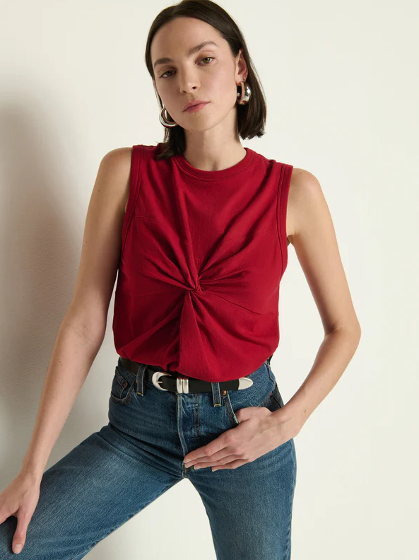 Neve Tank, Rio Red - 13 Hub Lane   |  Front Twist Shirts