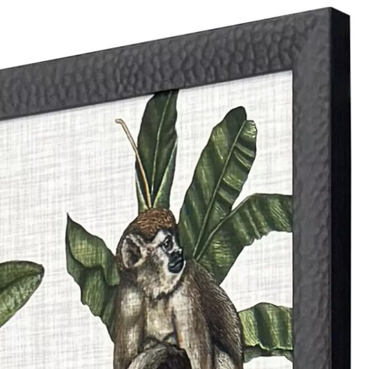 Monkey On Linen I - 13 Hub Lane   |  Under Glass Prints & Art