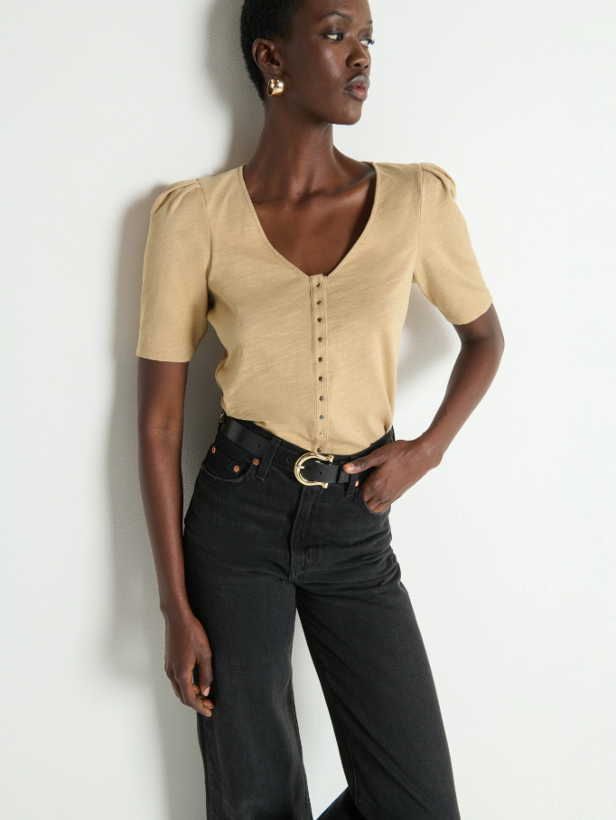 Nation LTD Jen Button Up Blouse, Toffee - 13 Hub Lane   |  