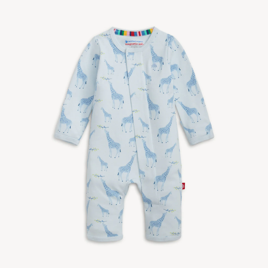 blue jolie giraffe magnetic coverall