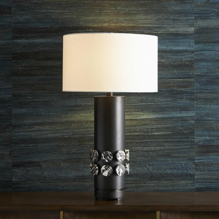Zebra Stone Table Lamp