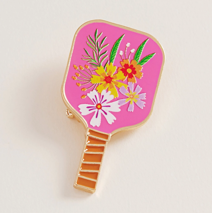 Enamel Pickleball Paddle Brooch - 13 Hub Lane   |  
