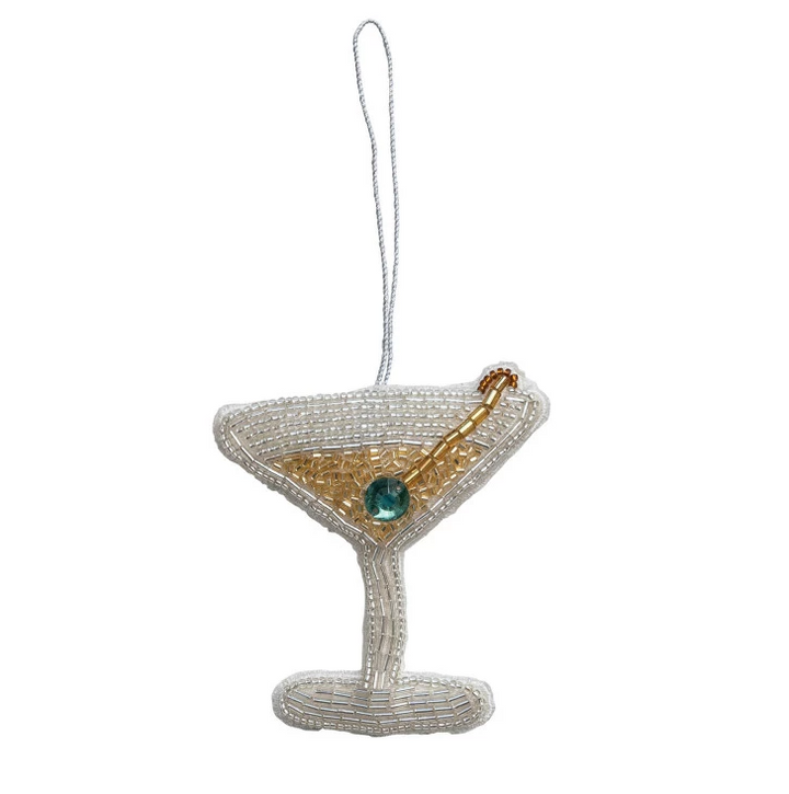 Beaded Fabric Cocktail Ornament