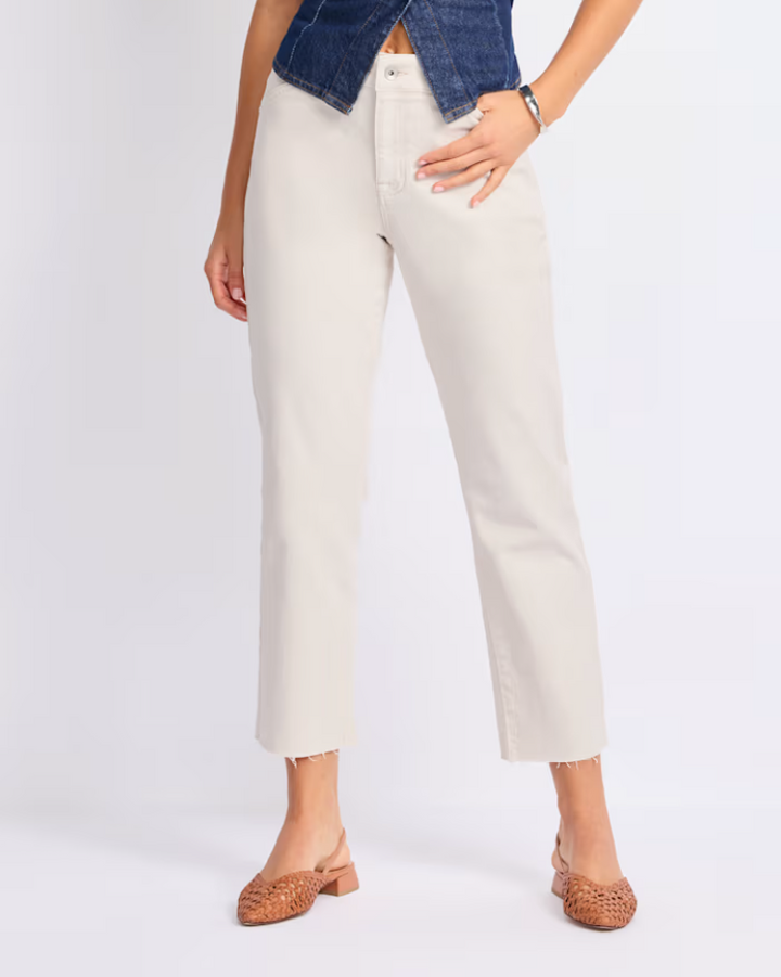 Cadence 90's Straight Crop Jeans, Light Oat - 13 Hub Lane   |  Cropped Bootcut Jeans