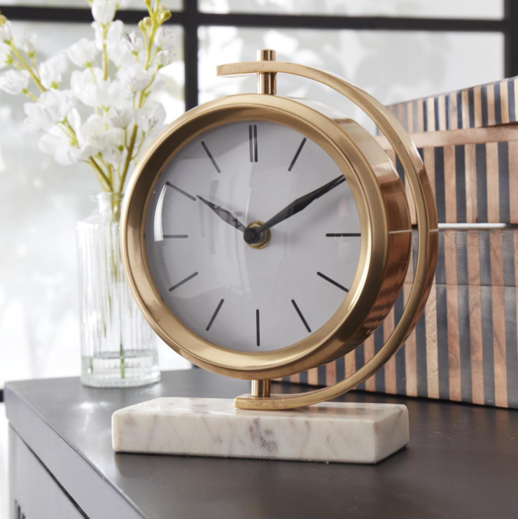 Table Clock w/ Marble Base