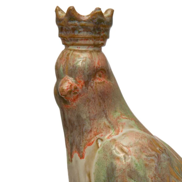 Stoneware Bird w/ Crown