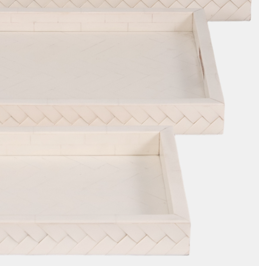 Woven Resin Tray Ivory - 13 Hub Lane   |  